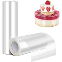 Gobesty Transparente Rollo de Pasteleria- 10 cm-15 cm 2 rollos Rollo de acetato transparente Tiras de acetato…